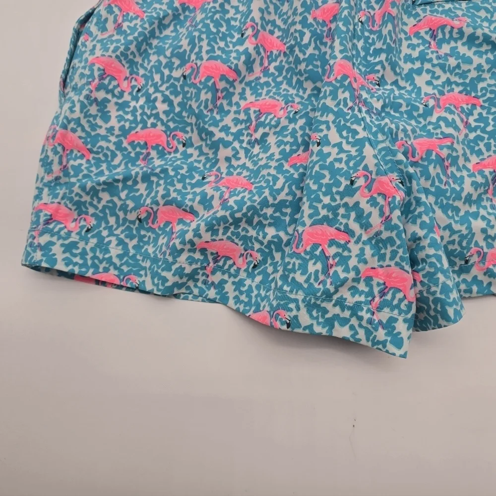 Chubbies Swim Trunks Mens Pink Blue Domingos Flamingos Boxer Shorts Liner